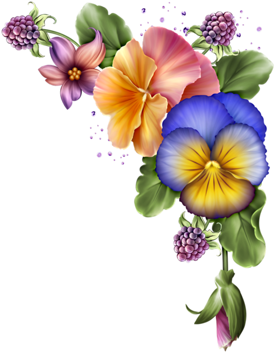 Resultado De Imagen De Hermosos Separadores Folk Art - Pansy (547x699), Png Download