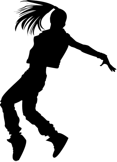 Silhouette Girl Dancer Wall Sticker - Hip Hop Dancer Clipart (374x518), Png Download