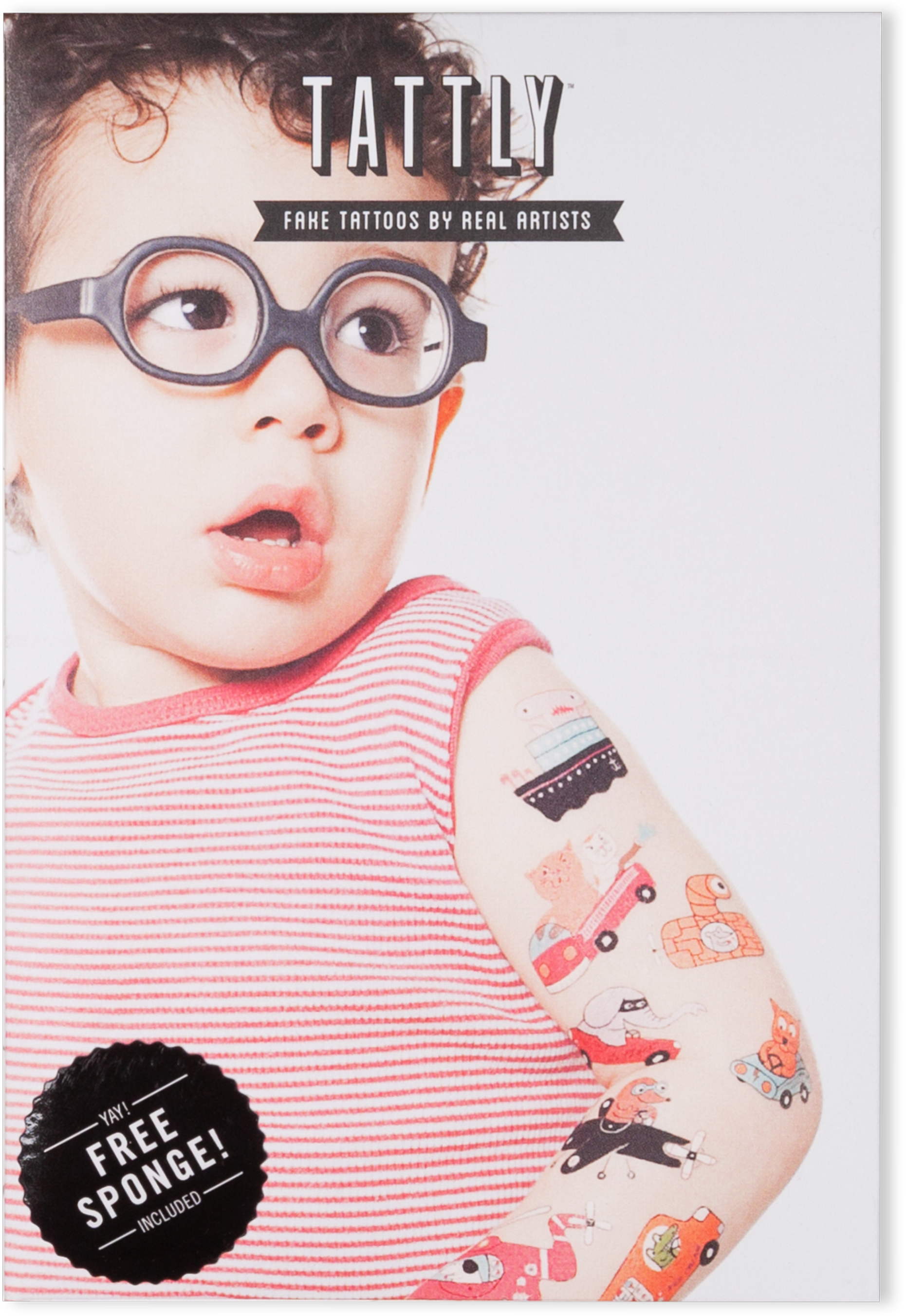 Tattly Animal Drivers Set Greg Pizzoli-4 V=1540239687 - Tattly Temporary Tattoos Animal Drivers Set (3000x3000), Png Download