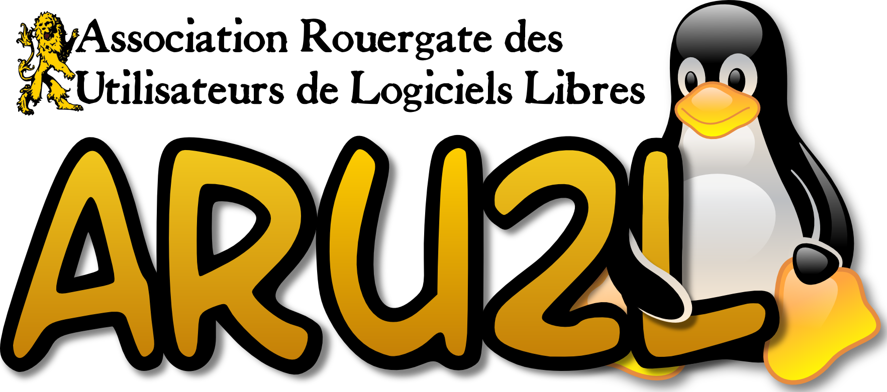 Logo Tux Texte Lion - Adã©lie Penguin (1765x781), Png Download