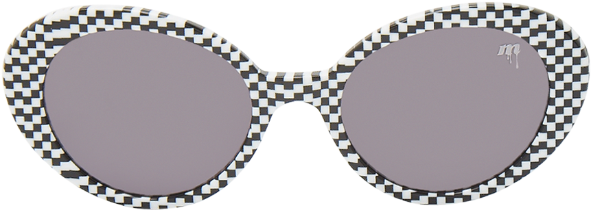 Checkered Mod Oval - Sunglasses (900x369), Png Download