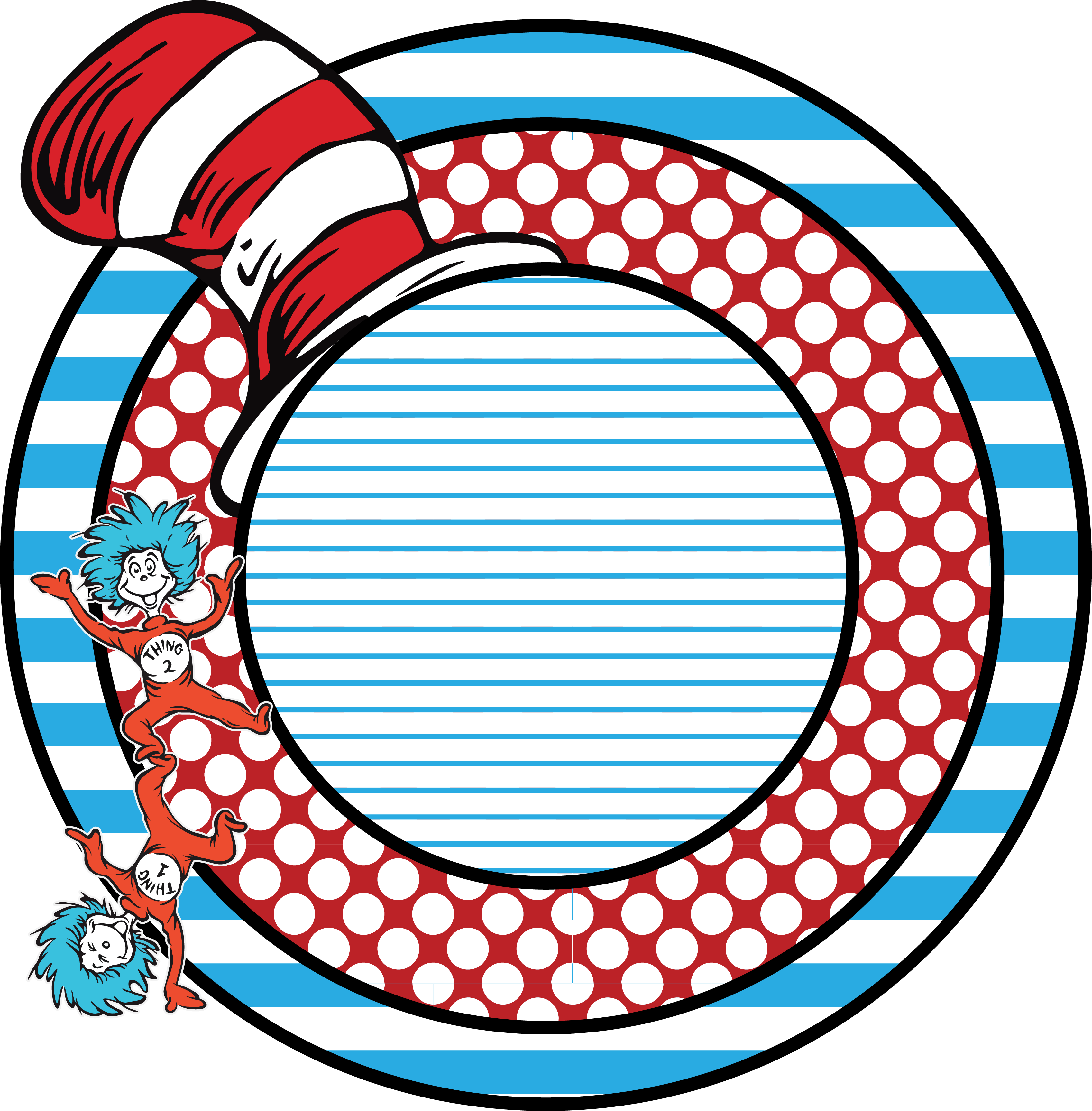 Globed Clipart Dr Seuss - Etiquetas Circulares (3395x3453), Png Download