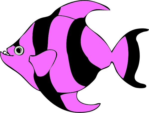 Fish Clipart Printable - Purple Fish Clip Art (600x456), Png Download