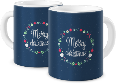 Photo Mug Coloured Mug Flower Wreath - Beer Stein (540x407), Png Download