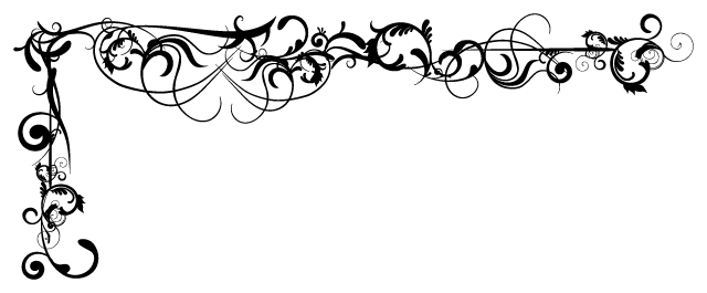 Corner Scroll Png - Black And White Corner Borders (600x248), Png Download