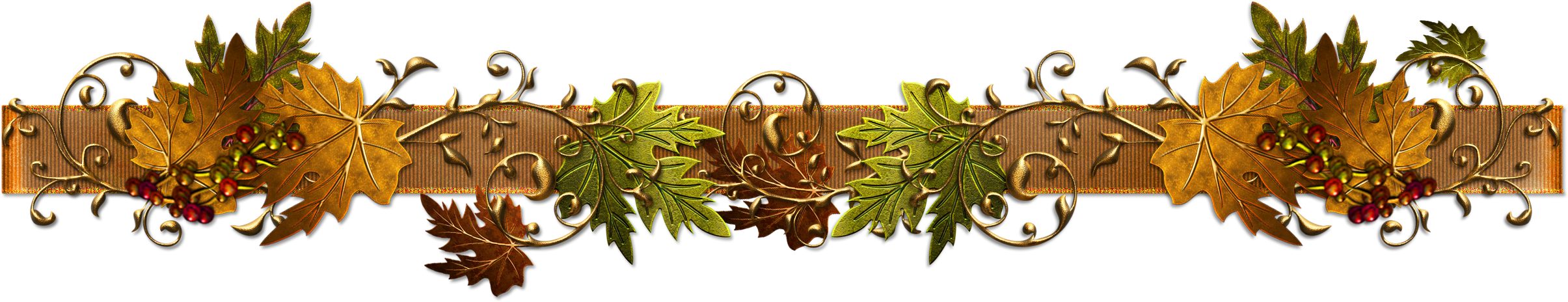 Autumn Border Png Clipart Picture - Fall Leaves Border Png (2506x533), Png Download