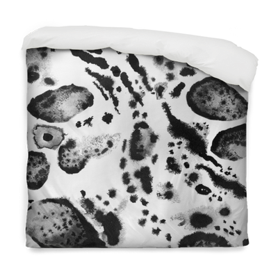 Seamless Leopard Painted Print - 2 Taies D'oreiller En Coton 57 Fils/cm² - Blanc Et (400x400), Png Download