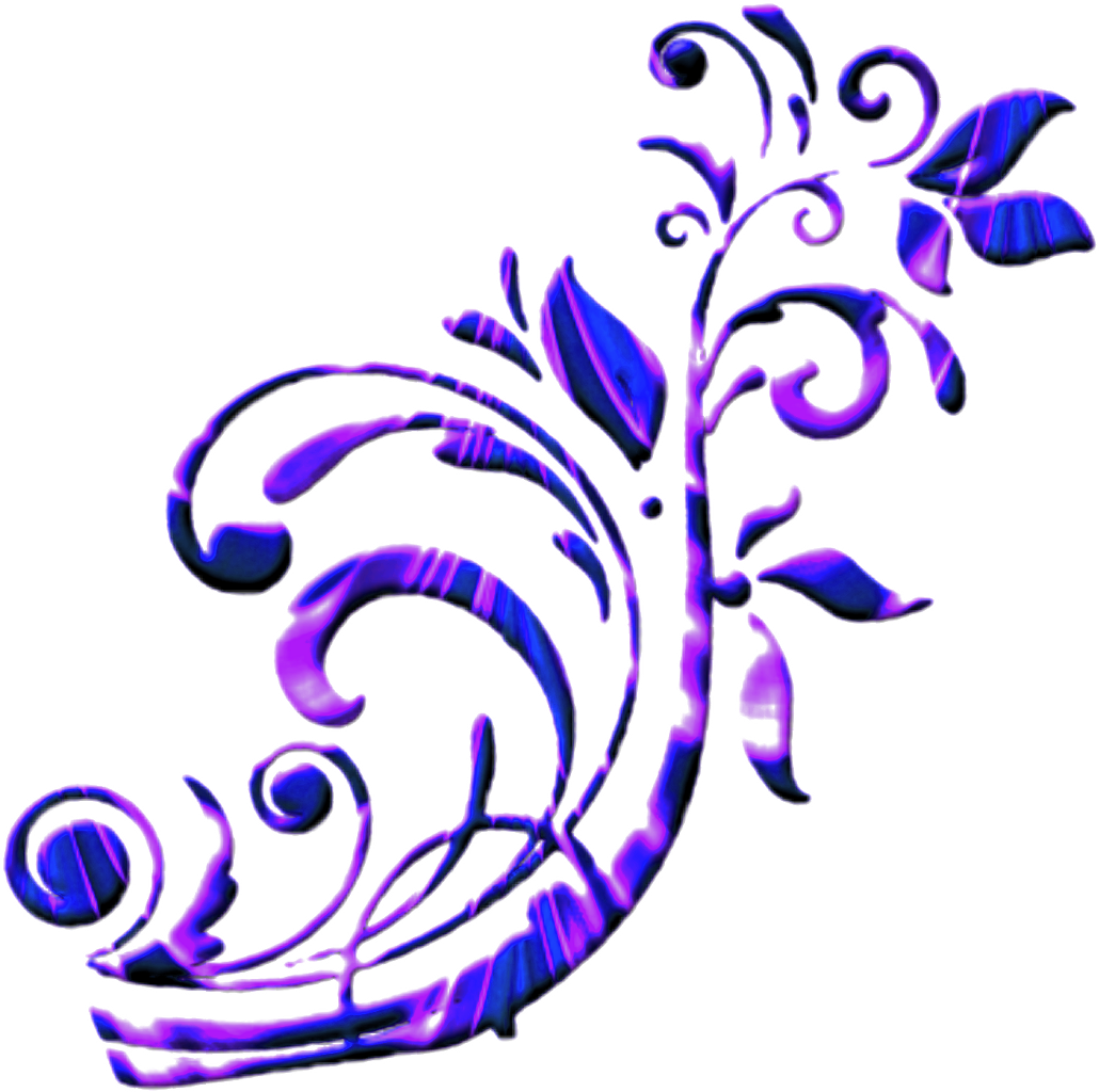 Scroll Purple Blue Swirl Border Frame - Portable Network Graphics (1030x1024), Png Download