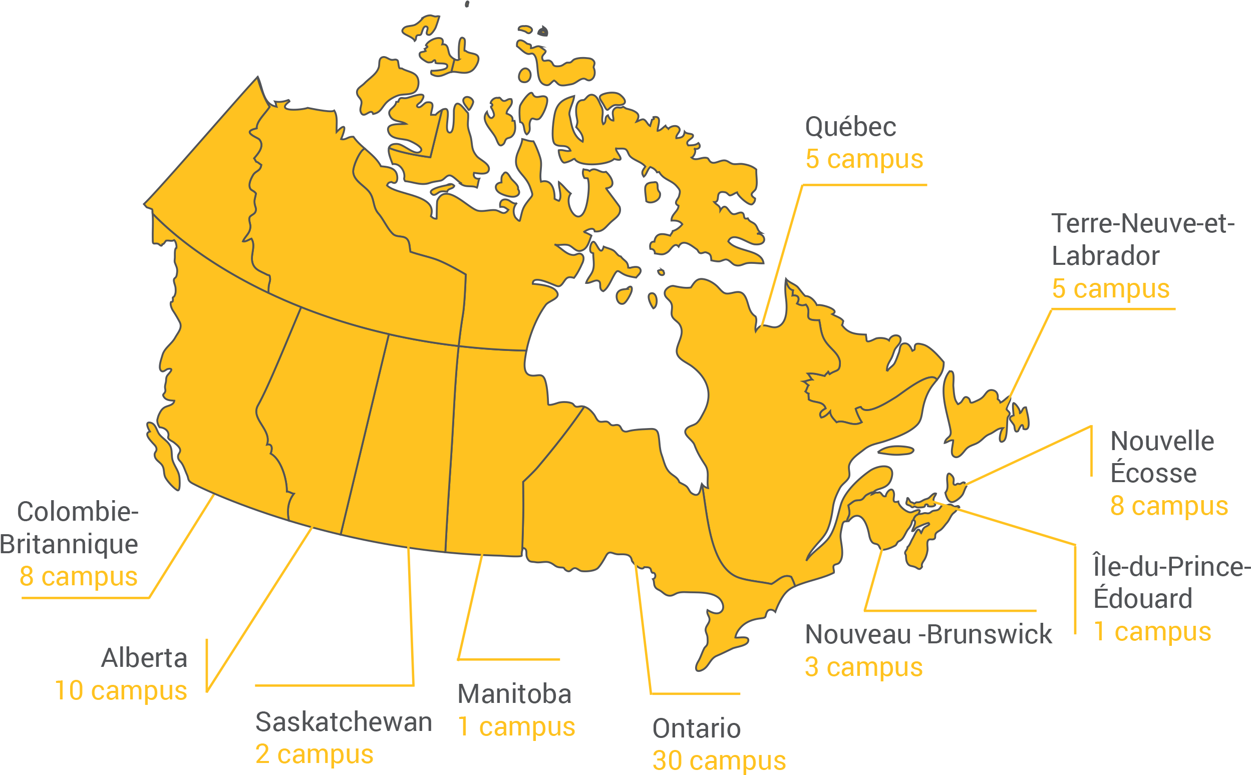 Nos Écoles - Grande Prairie Canada Map (3000x1640), Png Download