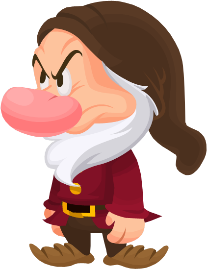 Grumpy Snow White Dwarf Free Png Image - Grumpy Dwarf (553x614), Png Download