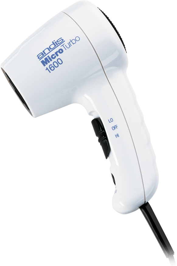 Andis Microturbo 1600 Watts Compact Hair Dryer, White - Andis Mt12 Hair Dryer,handheld,white,1600 Watts (780x920), Png Download