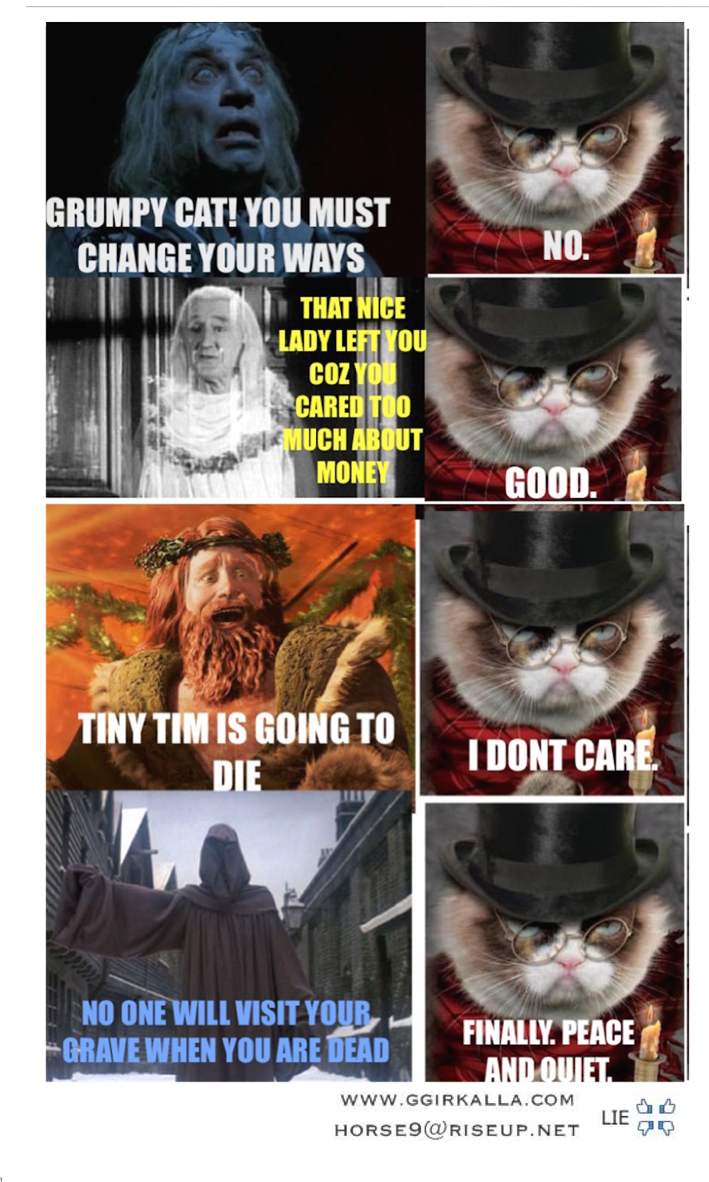 Grumpy Cat You Must Change Your Ways No That Nice Lady - Christmas Carol Ghost Of Christmas (1039x1753), Png Download