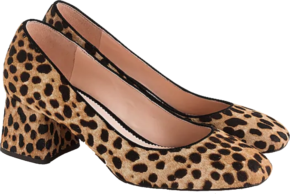 Leopard Pumps - Leopard Print Block Heel Pumps (1000x669), Png Download