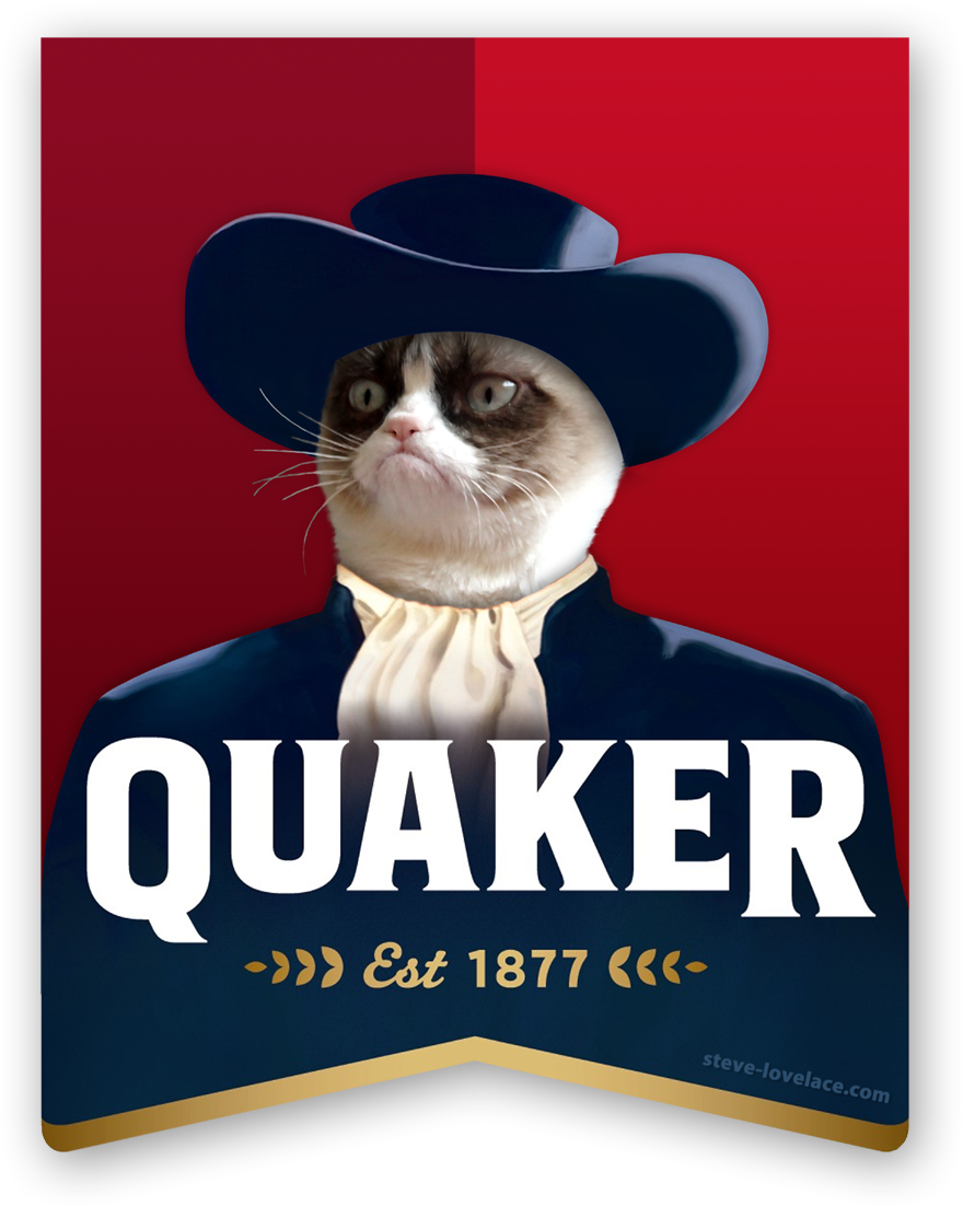 Quaker Logo With Grumpy Cat - Quaker Peanut Butter Chewy Dipps Granola Bars, 6 Bars (1500x1125), Png Download