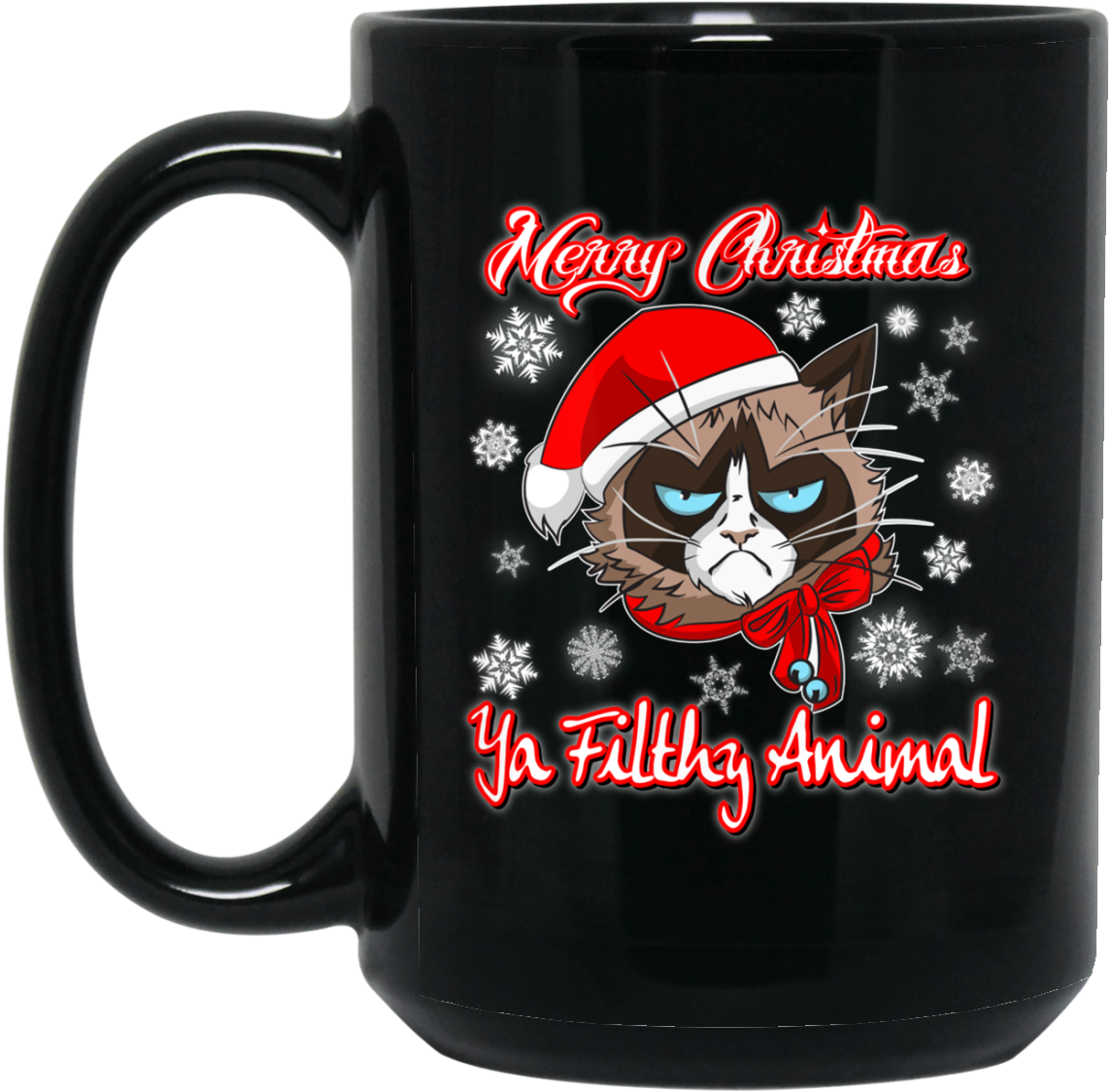 Christmas Gift Idea Funny Mug Grumpy Cat - Mug (1155x1155), Png Download