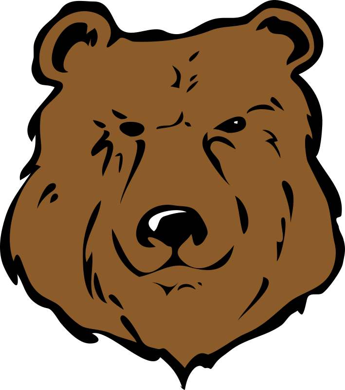 Clip Art Black And White Download Architetto Orso Medium - Cartoon Grizzly Bear Head (709x800), Png Download