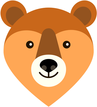 Bear Face - Cartoon (400x437), Png Download