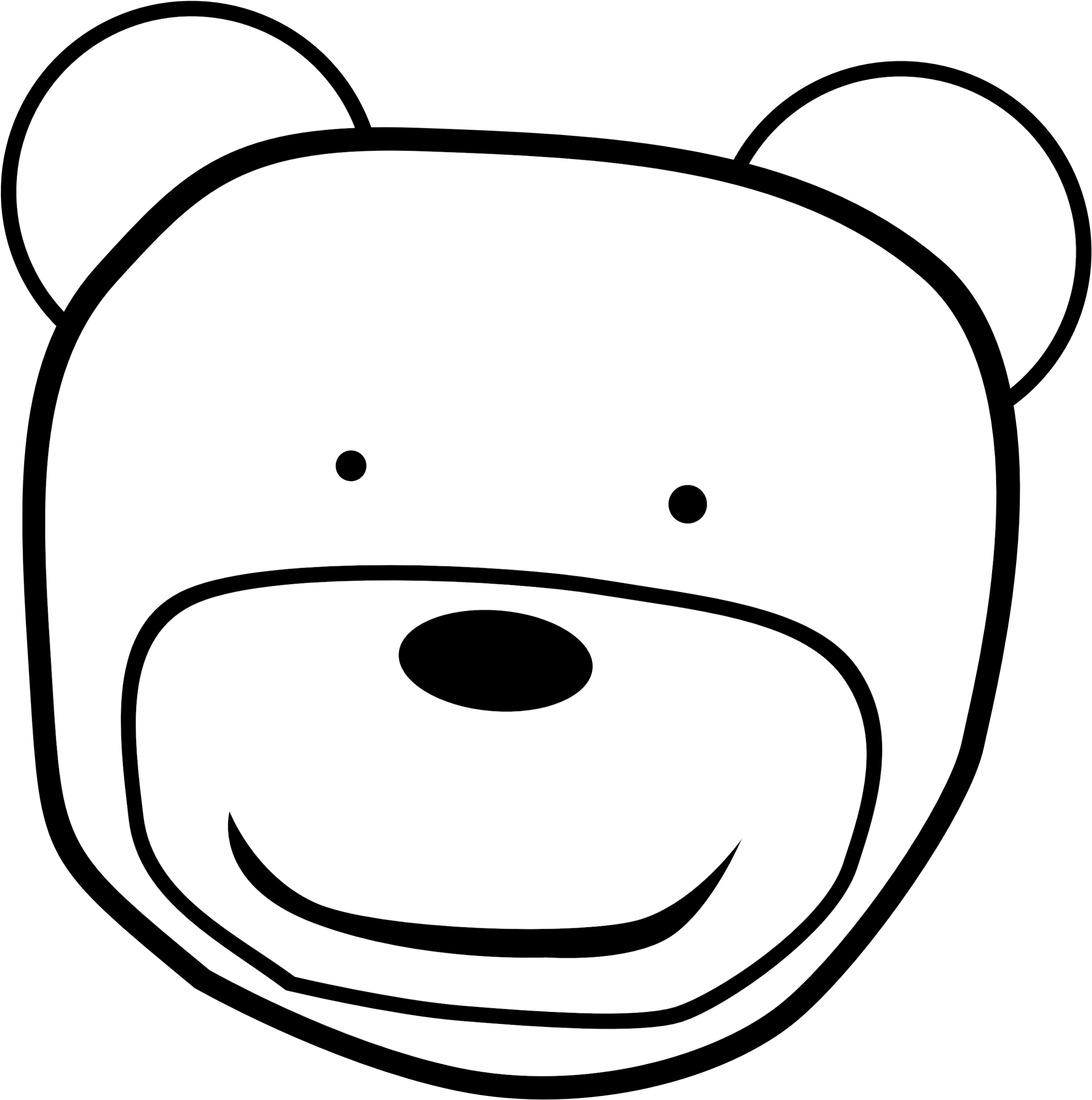 Black Bear Clip Art Clipart Clip Art Library - Bear Head Colouring Page (2427x2446), Png Download