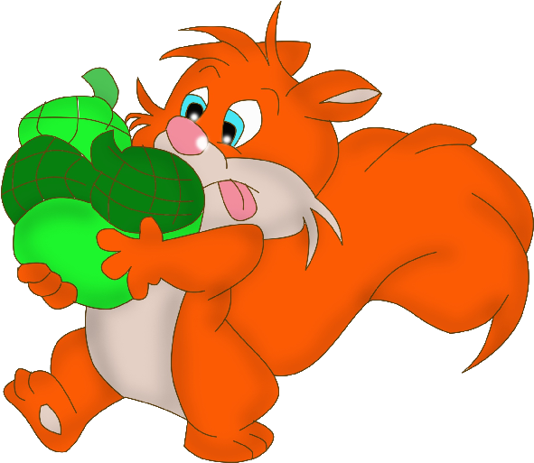 Christmas Squirrel Clipart - Red Squirrels Cartoon (600x600), Png Download