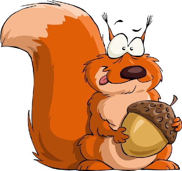 Nut Clipart Animated - Free Squirrel Clip Art (600x600), Png Download