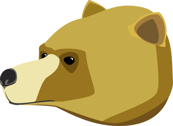 Cartoon Bear From Side (600x438), Png Download