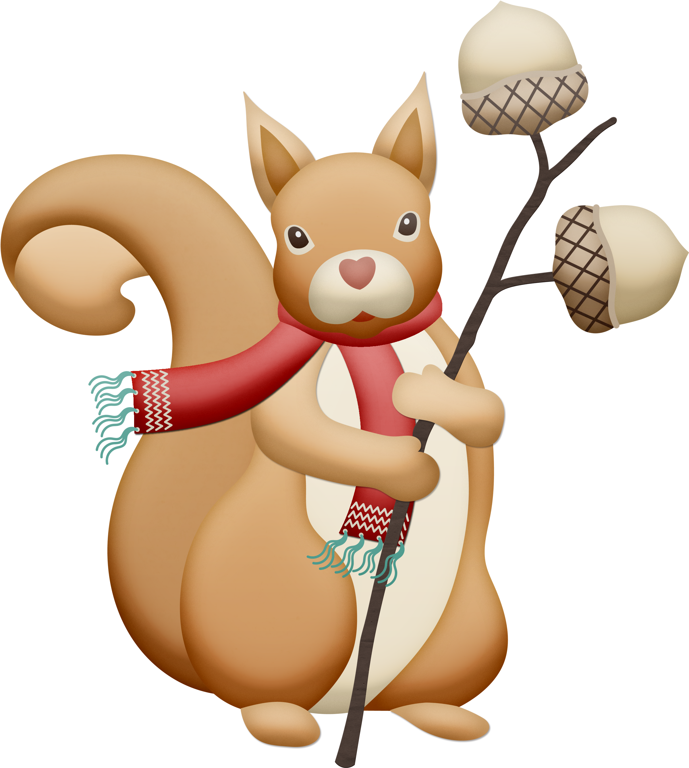 Christmas Squirrel Clipart - Squirrel Clip Art (2475x2714), Png Download