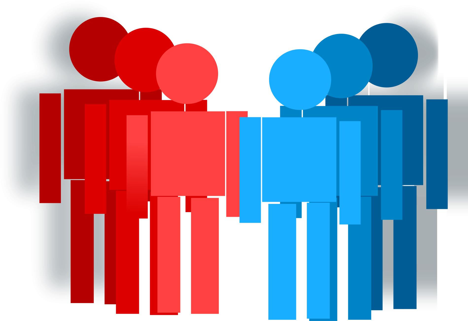 Blue And Red Stick Figures - Society Clipart Png (2400x1800), Png Download