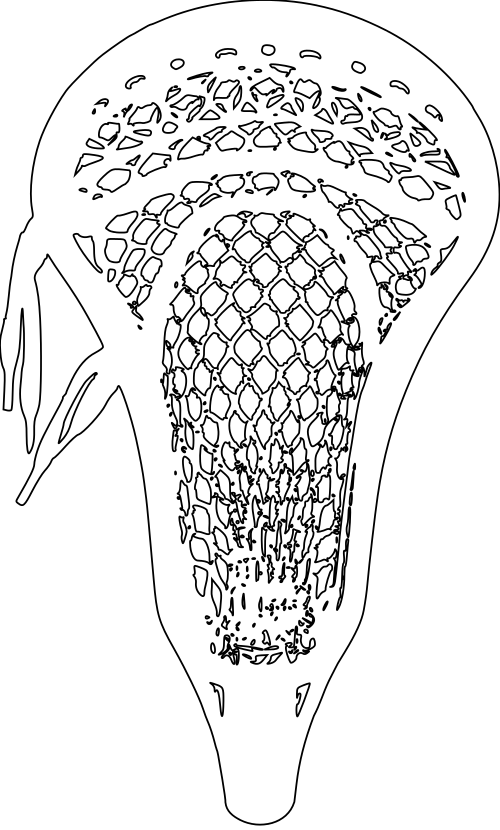 This Image Rendered As Png In Other Widths - Lacrosse Stick Head Drawing (500x830), Png Download