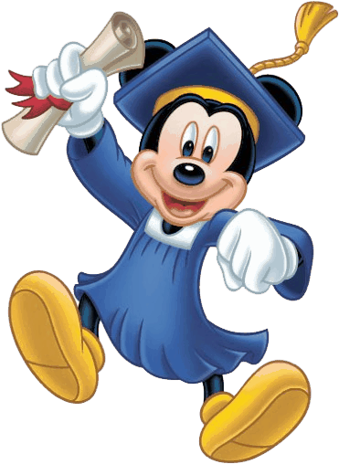 Graduation Clipart Minnie Mouse - Mickey Graduation (399x541), Png Download