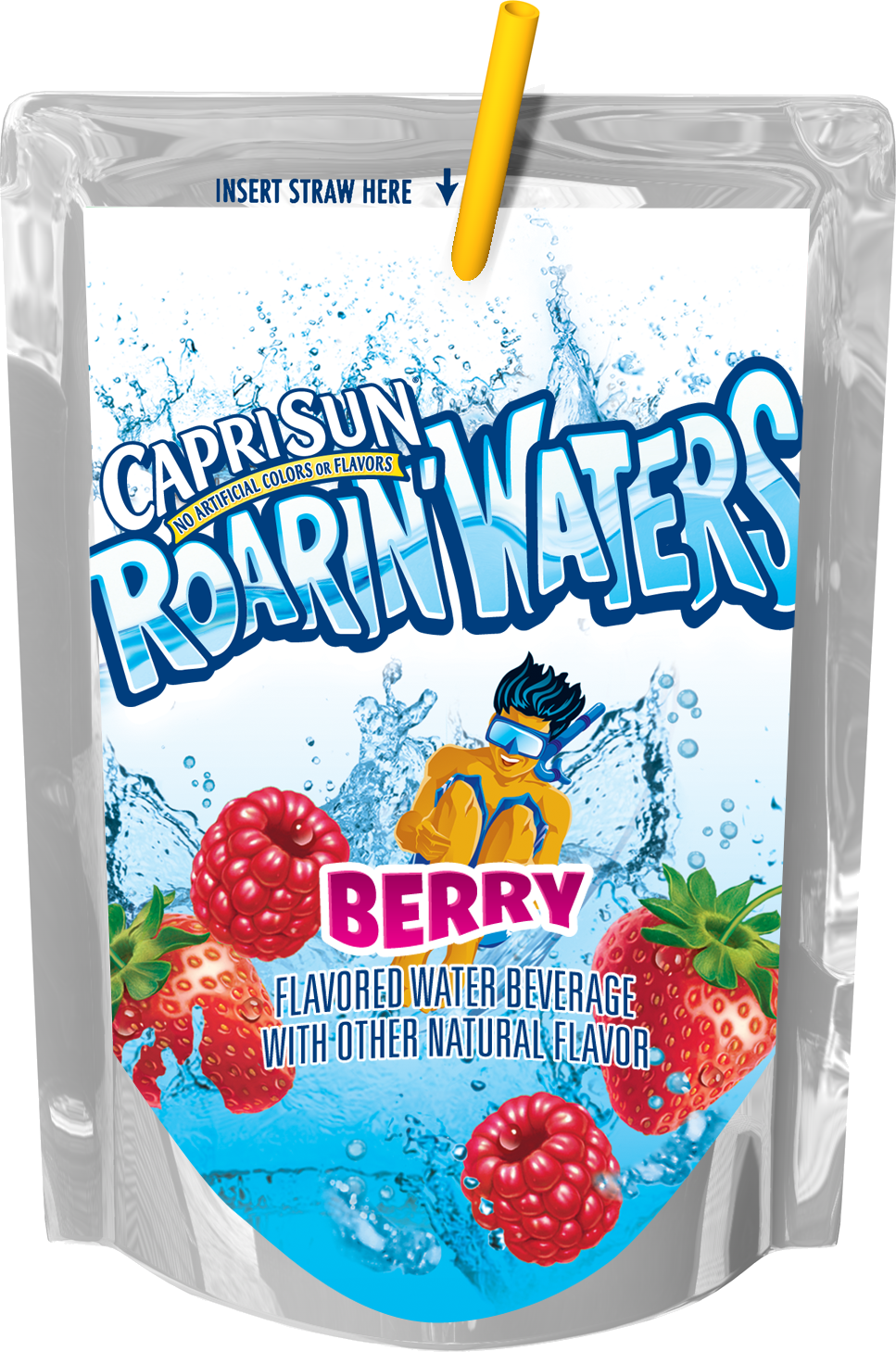 Capri Sun Logos Clip Art Free Library - Caprisun Roarin' Waters Flavored Beverage, Tropical (967x1459), Png Download
