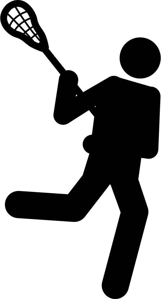 Lacrosse Silhouette Of A Person With A Racquet Comments - Silueta De Lacrosse Png (528x980), Png Download