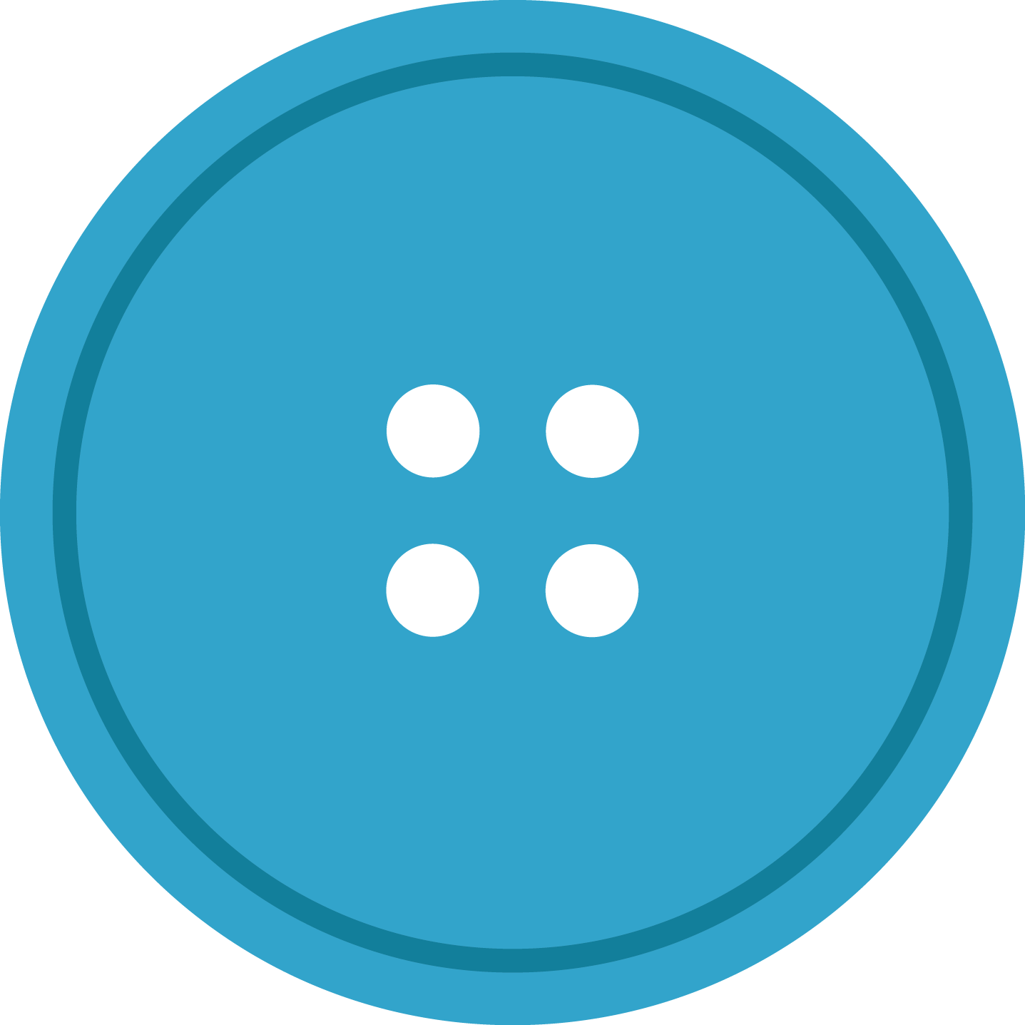 Blue Round Cloth Button With 2 Hole Png Image - Blue Clothes Button Png (1437x1437), Png Download