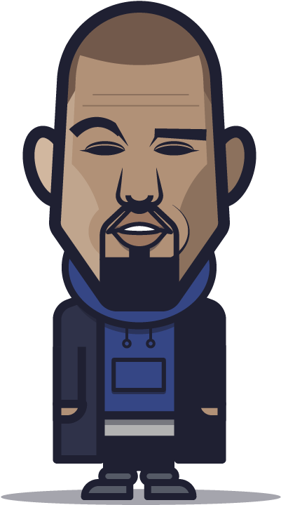 Loogmoji Of Kanye West - Kanye West (1000x1000), Png Download