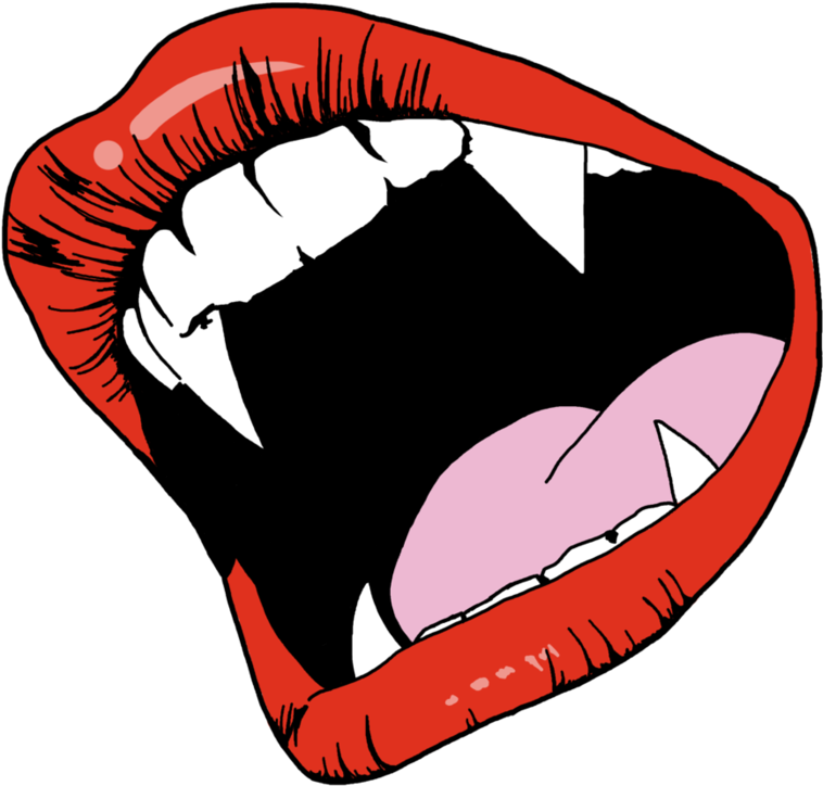 Vampire Fangs Png - Vampire Mouth Pop Art (894x894), Png Download