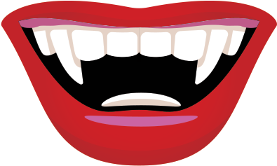 Drawing Teeth Vampire - Vampire Mouth Png (394x394), Png Download