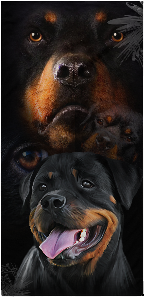 Awesome "rottweiler Lover" Beach Towel - Portrait Rottweiler Drawing Pencil (1024x1024), Png Download