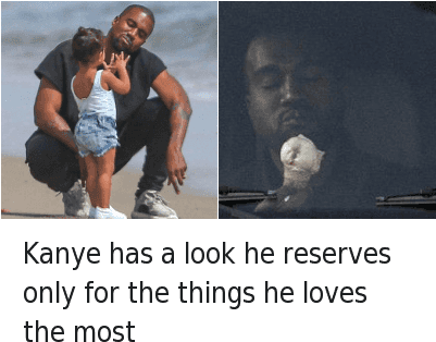 Dad, Kanye, And Love - Kanye West And North Cute (400x333), Png Download