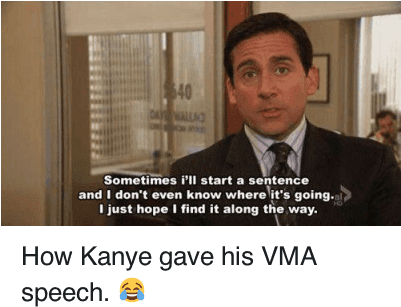 How Kanye - Office Meme Sometimes I Start A Sentence (400x322), Png Download