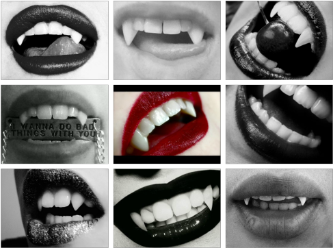 Vampire Lips Vampire Fangs Vampire Lips Red Black Vampire - Out Of The Coffin: A Collection Of Classic Vampire (500x375), Png Download