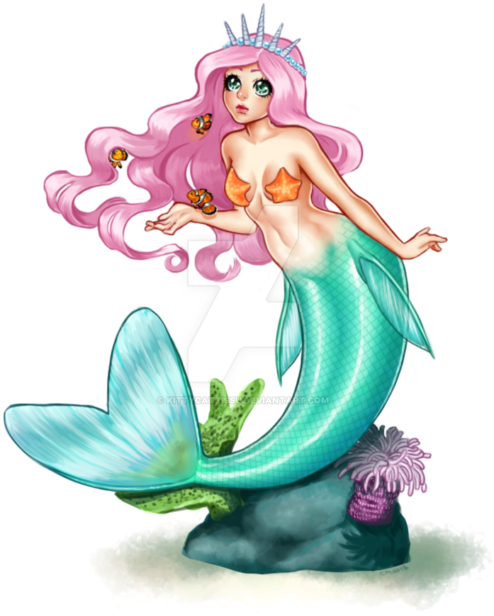 Kawaii Pastel Mermaid By Kittycatkissu On Deviantart - Pastel Kawaii Mermaid (800x918), Png Download