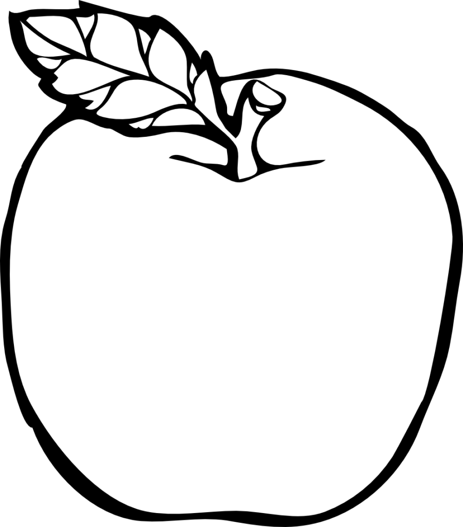 Clipart Picture Of Apple Black And White Many Interesting - Clip Art Black And White Apple (901x1024), Png Download