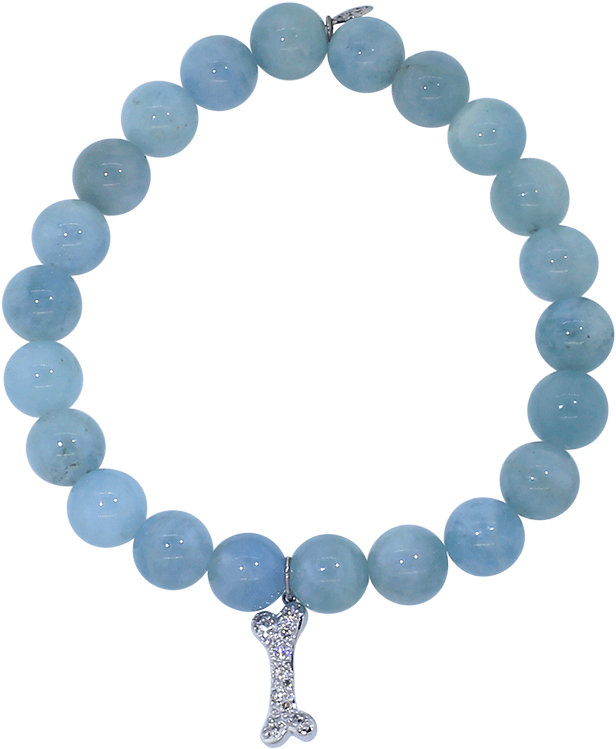 Sydney Evan Diamond Dog Bone Aquamarine Beaded Bracelet - Evil Eye Bracelet (960x960), Png Download