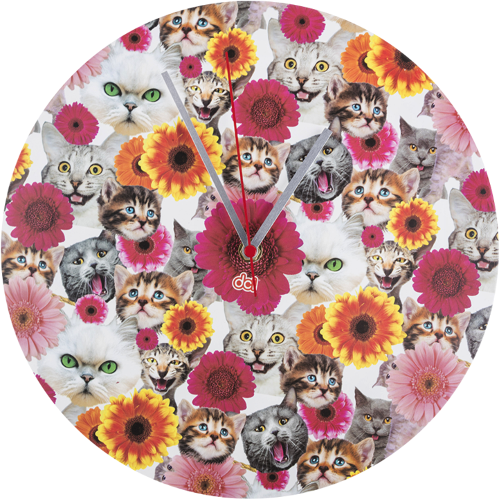 Purrfect Time Cat Wall Clock - Am Not A Paper Cup: Cats (1024x1024), Png Download
