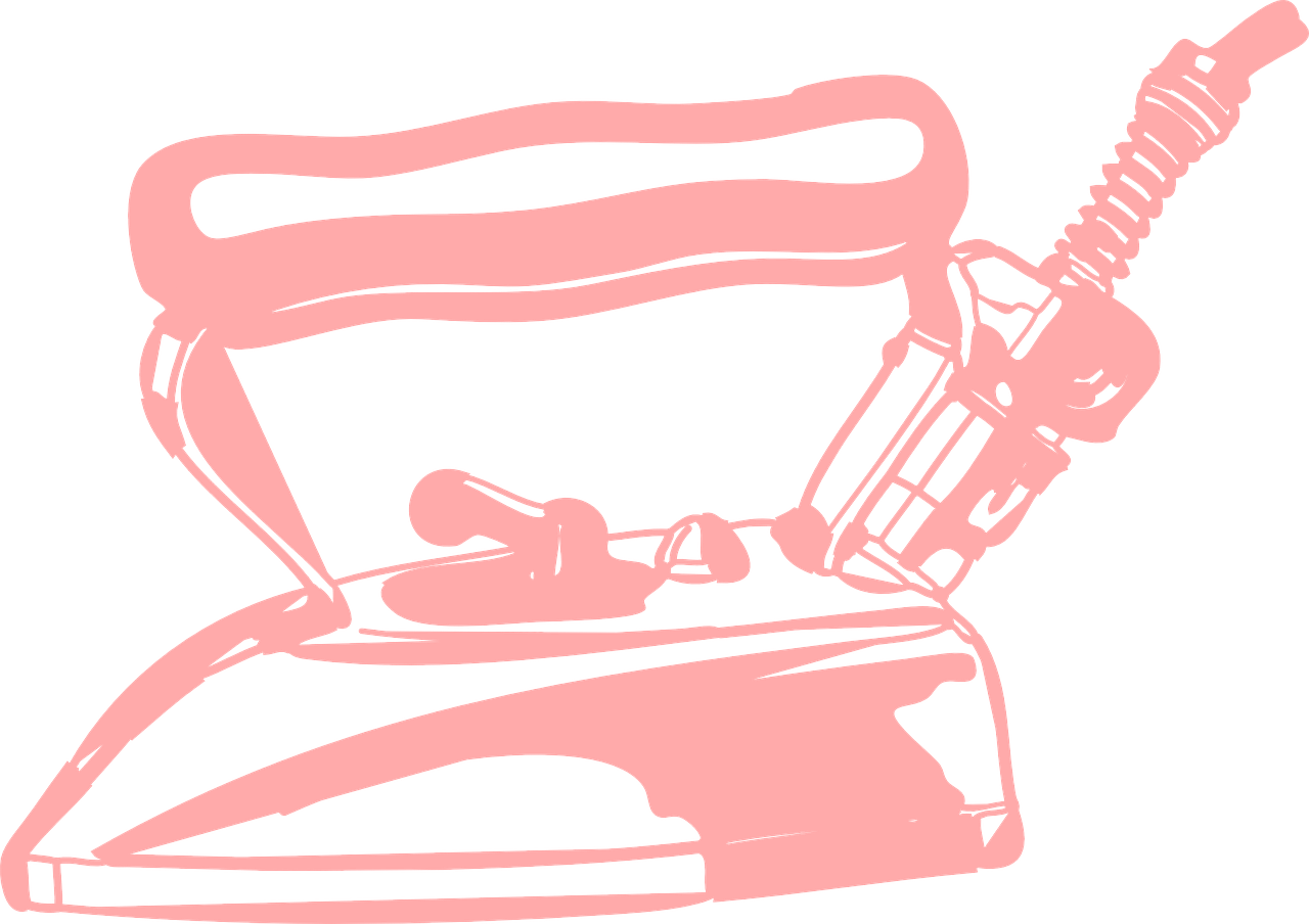 Steam Iron Retro Ironing - Iron Clipart Black And White (1280x904), Png Download