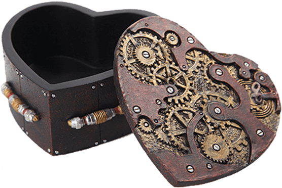 Steampunk Heart Box - Steampunk Jewelry Box (555x555), Png Download