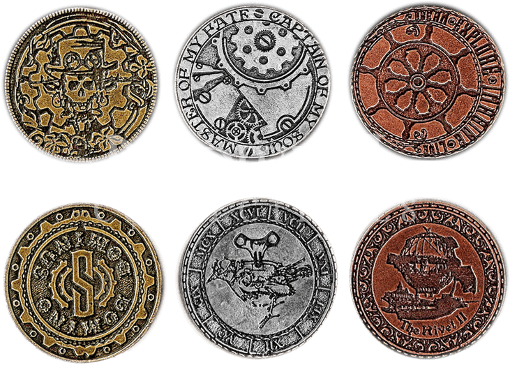 Steampunk Coin Set (733x733), Png Download