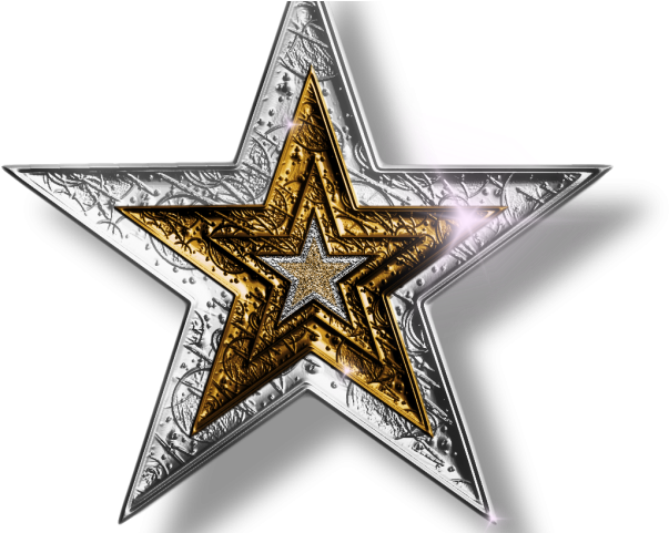 Gold Stars Clipart - Silver And Blue Star (640x480), Png Download
