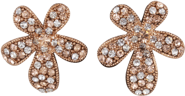 Flower Design Gold Color Beautiful Earring - Design (640x960), Png Download