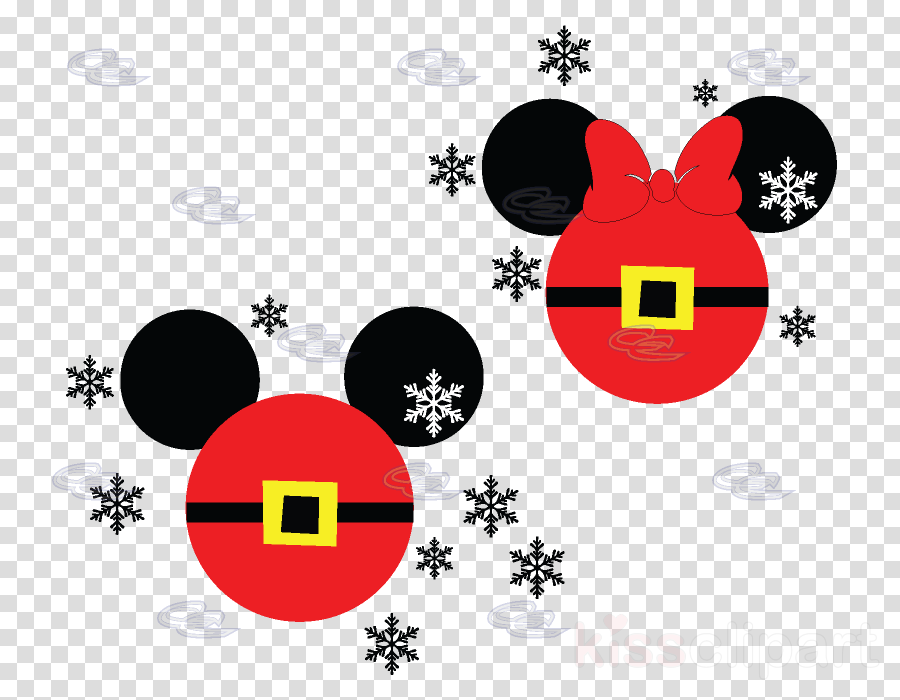 Mickey Mouse Christmas Silhouette Clipart Mickey Mouse - Mickey Head Christmas Clipart (900x700), Png Download