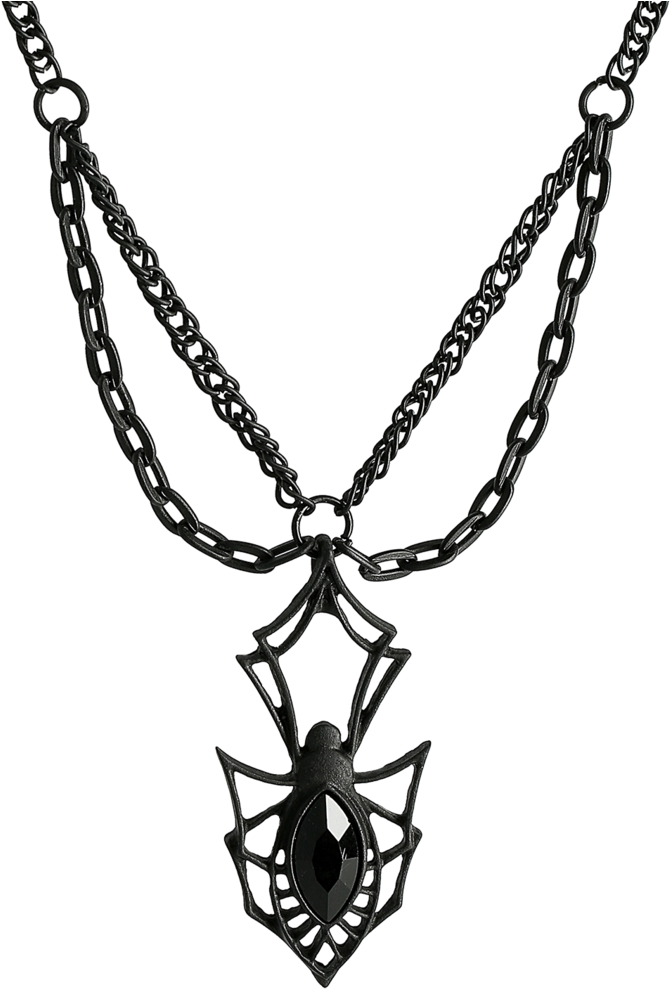 Gothic Spider Necklace By Restyle - Necklace Black (703x1024), Png Download
